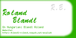 roland blandl business card